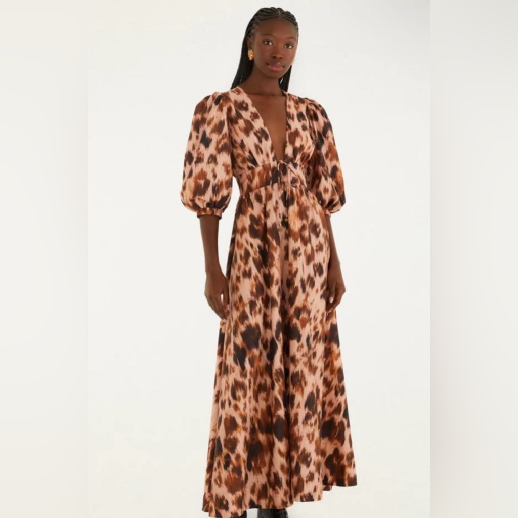 Farm Rio Animal Print Maxi Dress